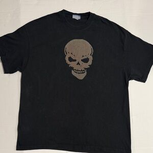 Black Skull Graphic Men's Y2K Grunge T-Shirt